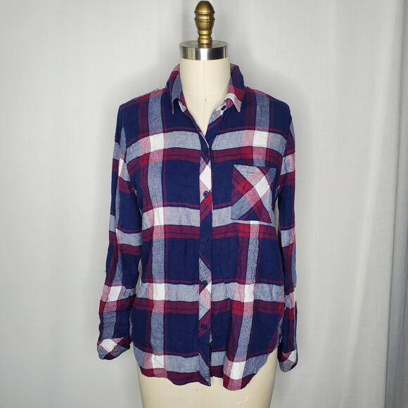Rails Navy Purple Hunter Catalina Wine Plaid Button Down Shirt Medium - Picture 1 of 5